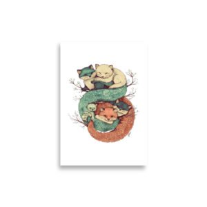 Petit poster - Cuddling fox