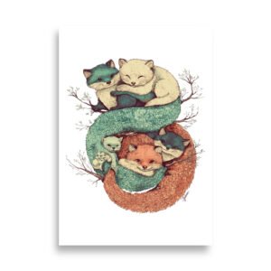 Poster - Cuddling fox