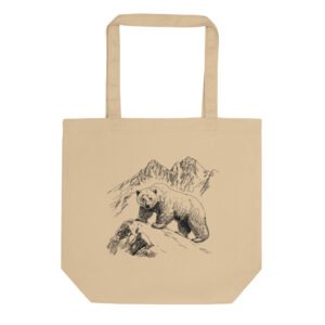 Tote Bag coton bio - black bear