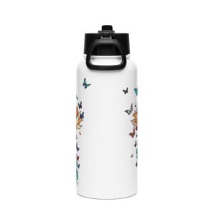 Gourde avec paille - papillon – Image 2