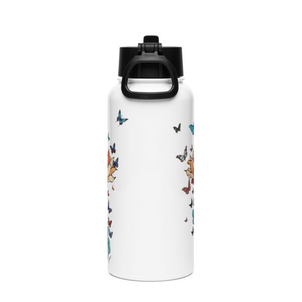 Gourde avec paille - papillon