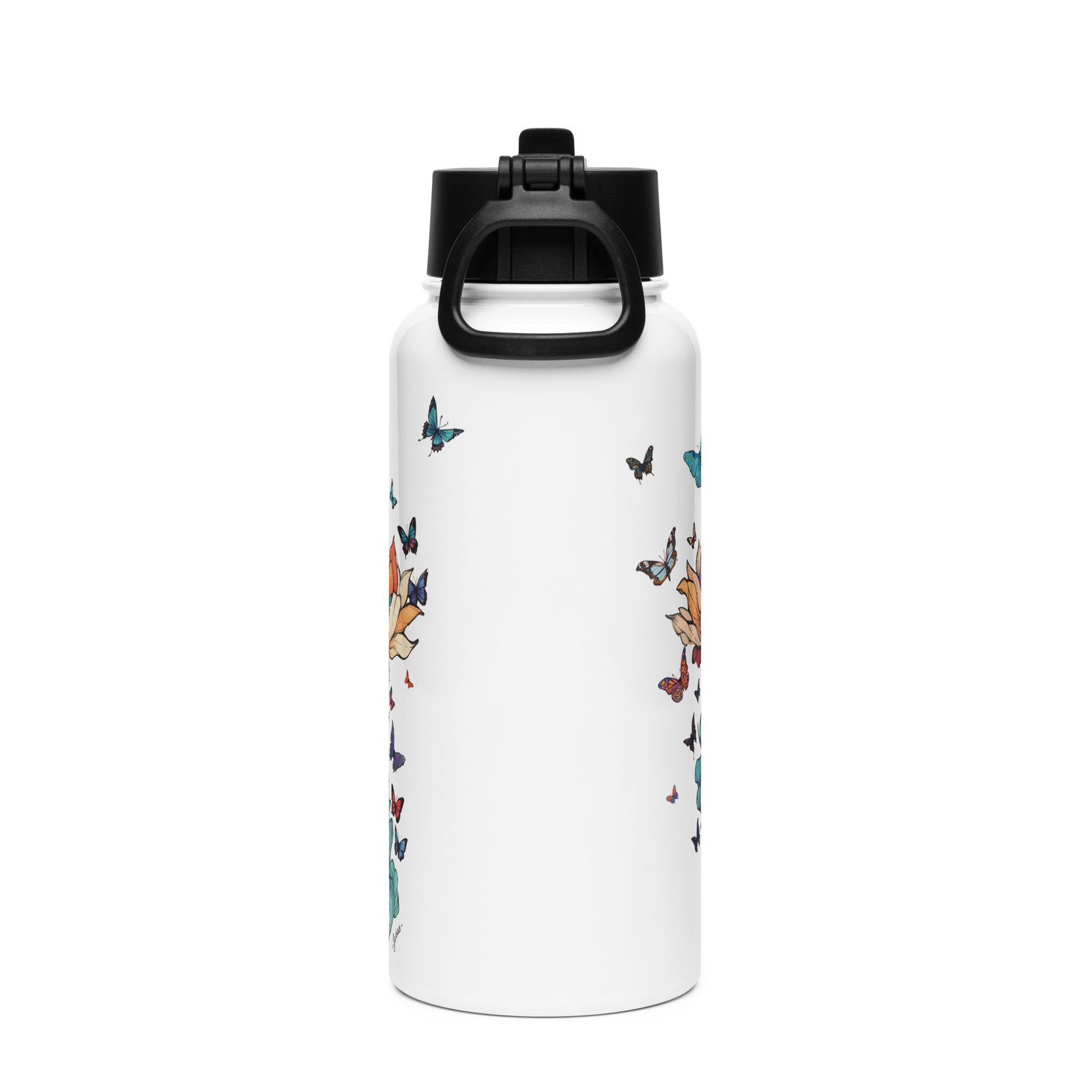 Gourde avec paille - papillon – Image 2