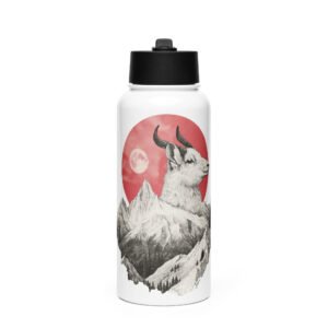 Gourde avec paille - mountain goat
