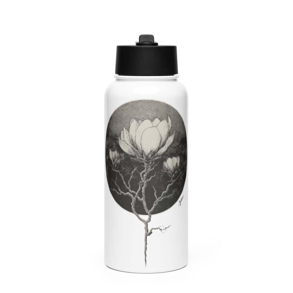 Gourde avec paille - Dark flower