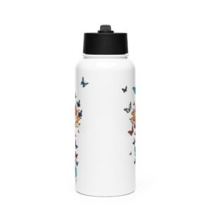 Gourde avec paille - papillon