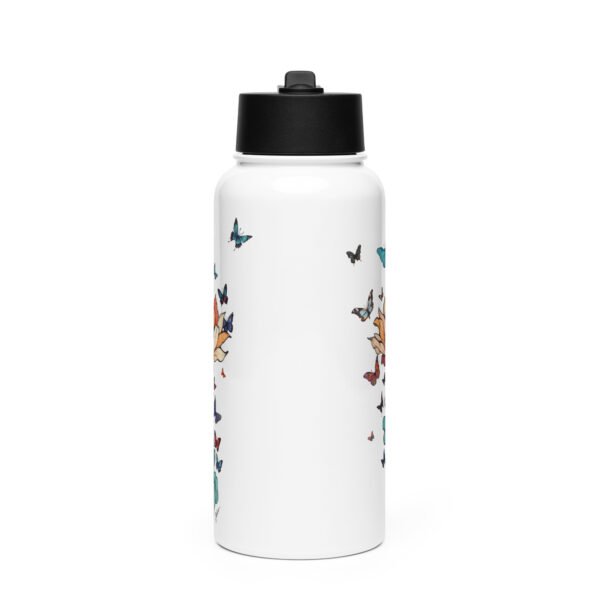 Gourde avec paille - papillon