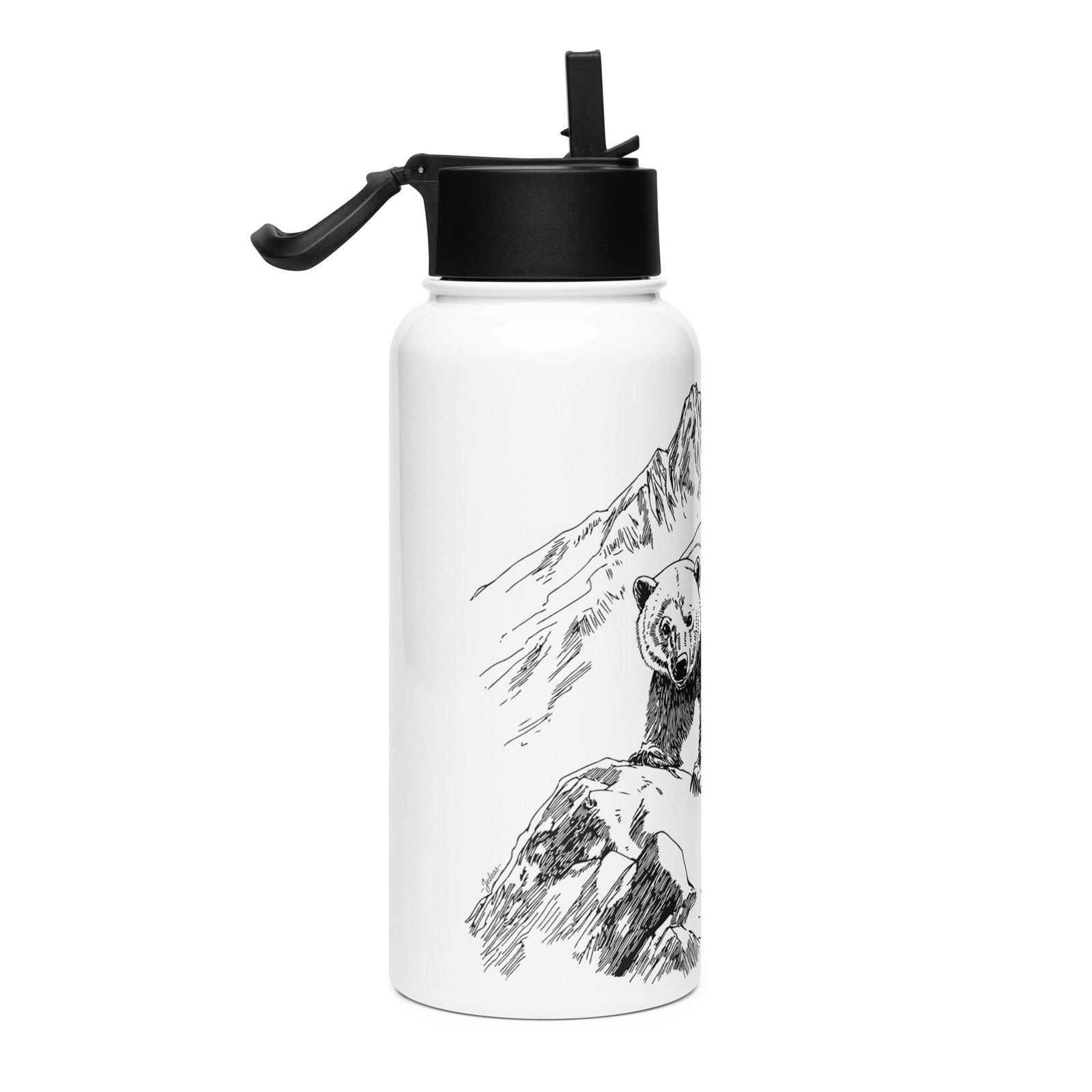 Gourde avec paille - black bear – Image 4