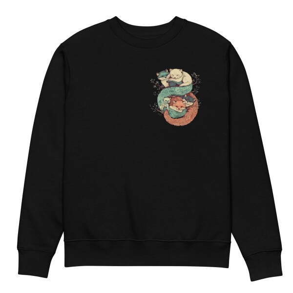 sweatshirt unisex coton bio - Cuddling fox