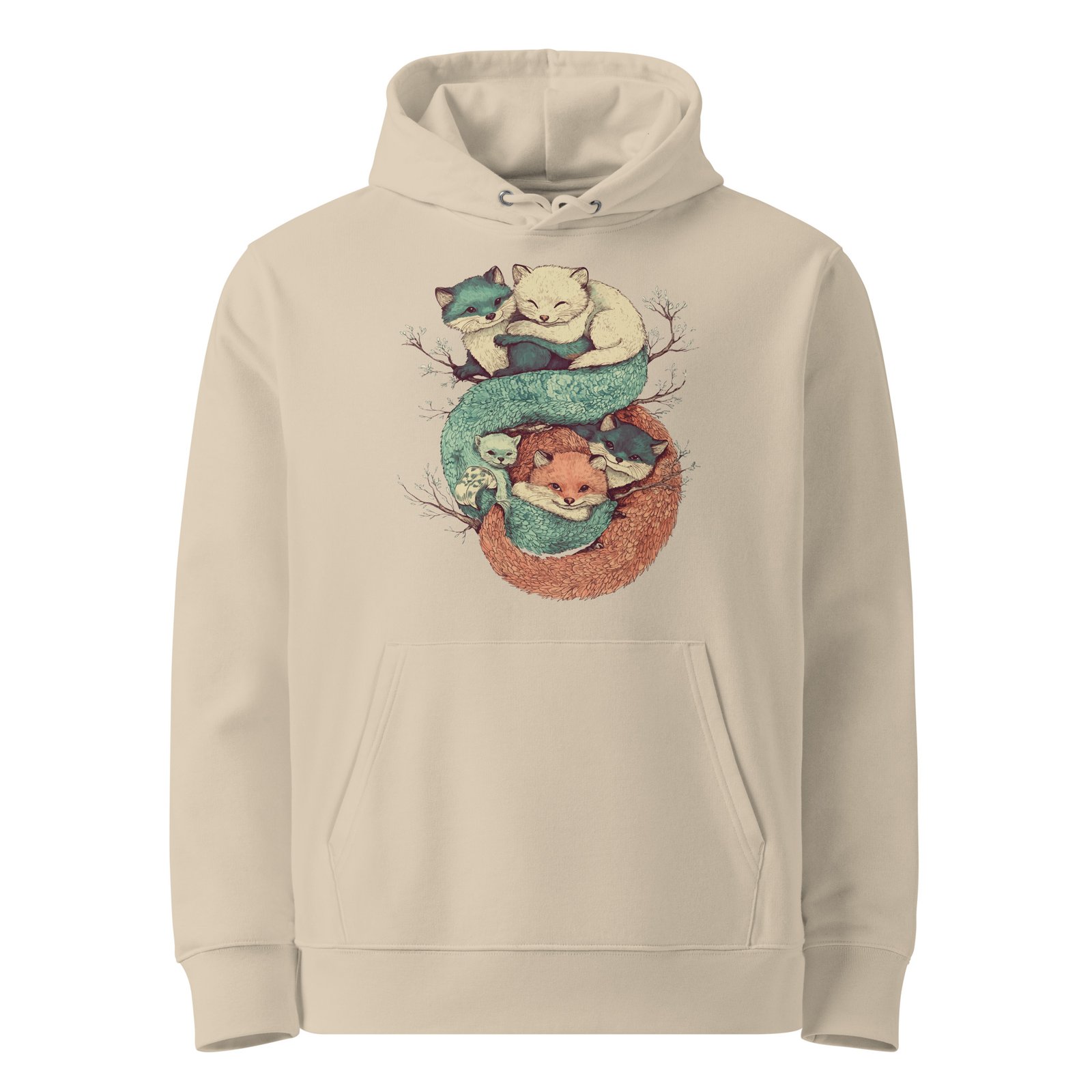 Sweat unisex coton bio - Cuddling fox – Image 1