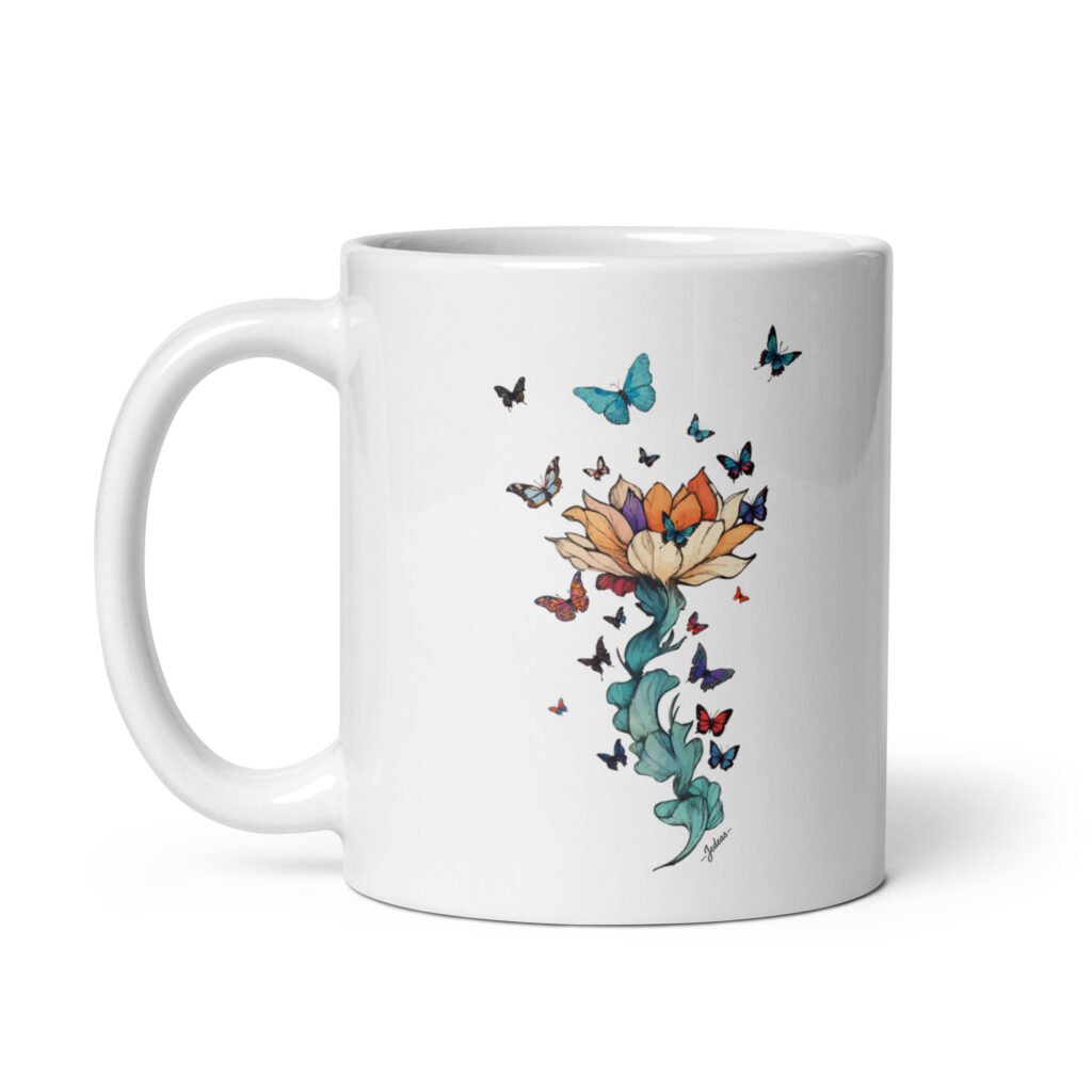 Mug blanc - papillon