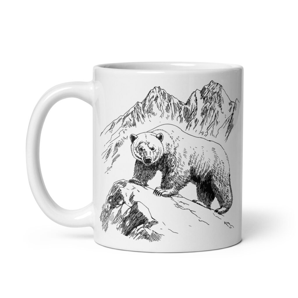 Mug blanc - black bear