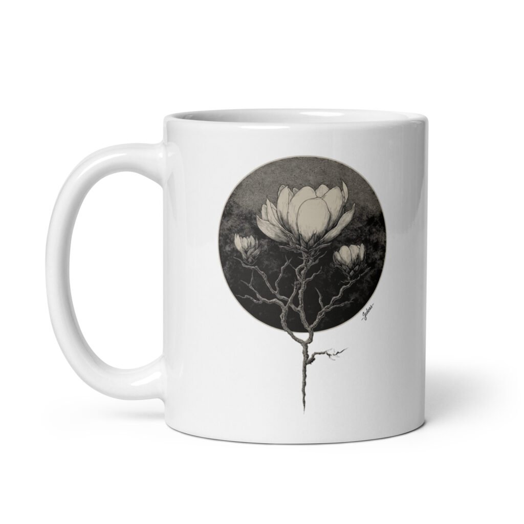 Mug blanc - Dark flower