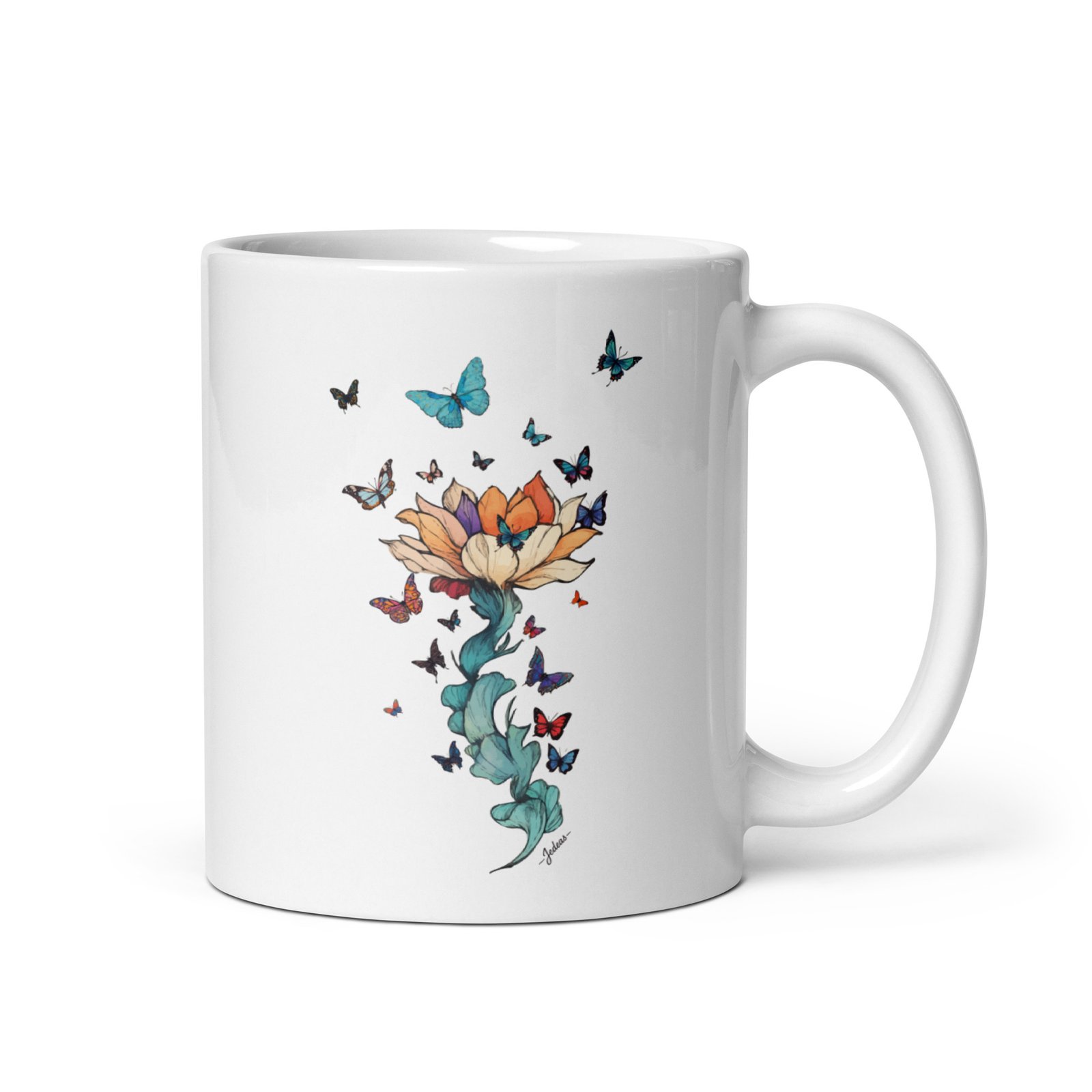 Mug blanc - papillon – Image 1