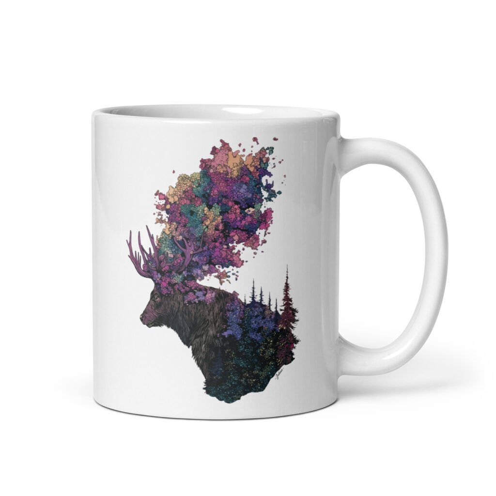 Mug blanc - cerf